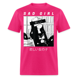 Sad Anime Emo Girl - Japanese Aesthetic Vaporwave Anime Otaku Sadness T-Shirt - fuchsia
