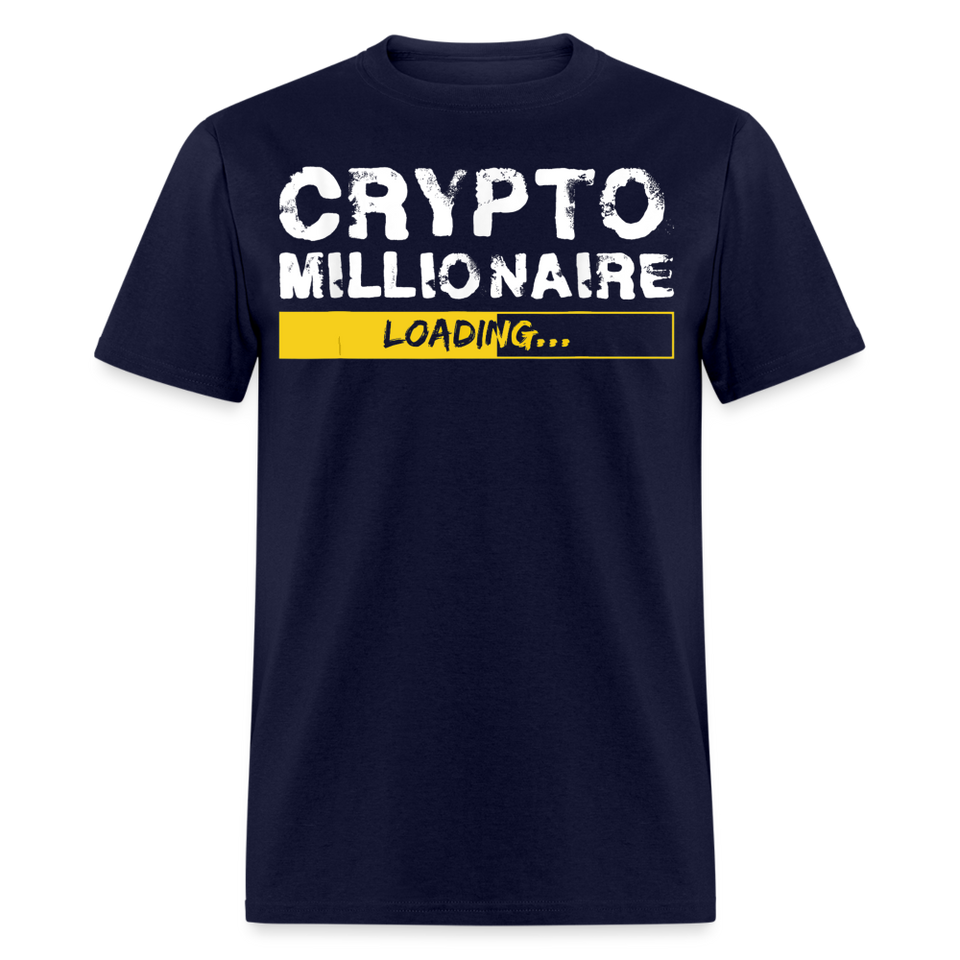 Crypto Millionaire Loading Shirt Funny BTC ETH XRP SafeMoon T-Shirt Size S-6XL - navy