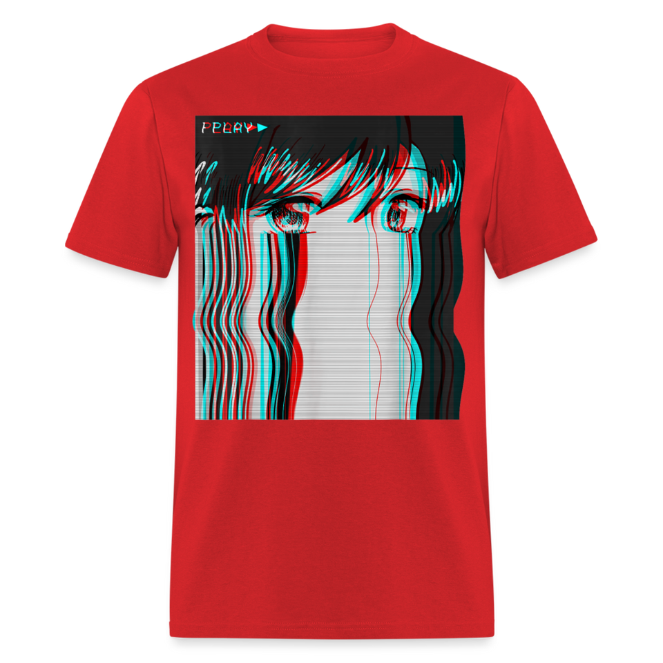 Vaporwave Aesthetic Sad Anime Girl Retro Eboy Egirl Harajuku T-Shirt - red