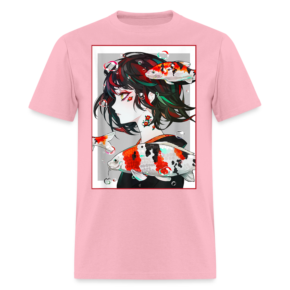 Anime Girl Cute Japanese Aesthetic shirt Anime Tee Otaku Fish Waifu Gift T-Shirt - pink