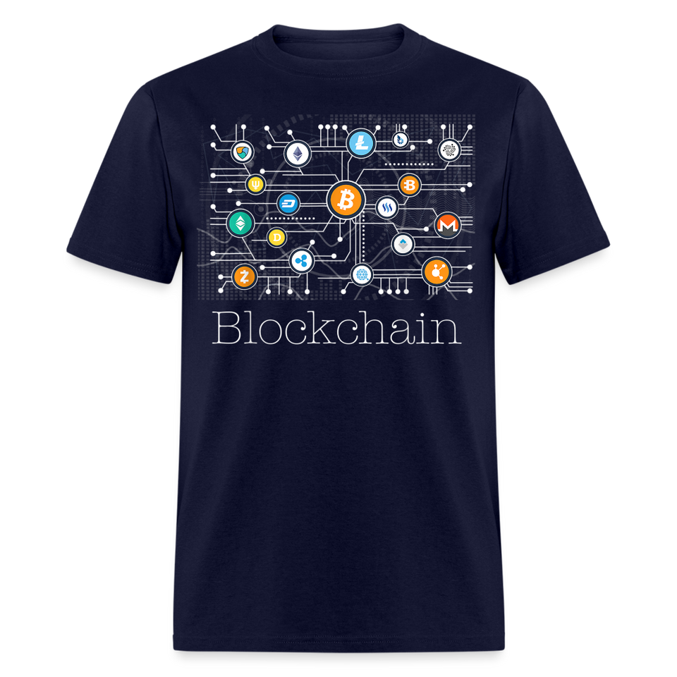 Bitcoin Blockchain shirt BTC ETH LTC XMR Altcoin Hodlers Crypto T-Shirt S-6XL - navy