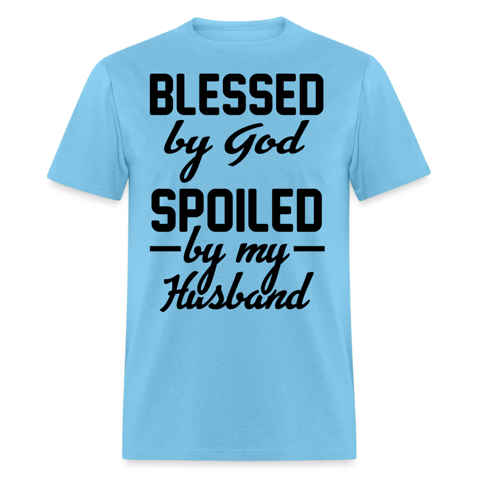 Blessed by God shirt Catholic Religious T-Shirt size S-6XL - aquatic blue