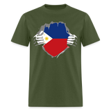 Philippines Flag shirt Filipino T-Shirt Rips Open size S-6XL - military green