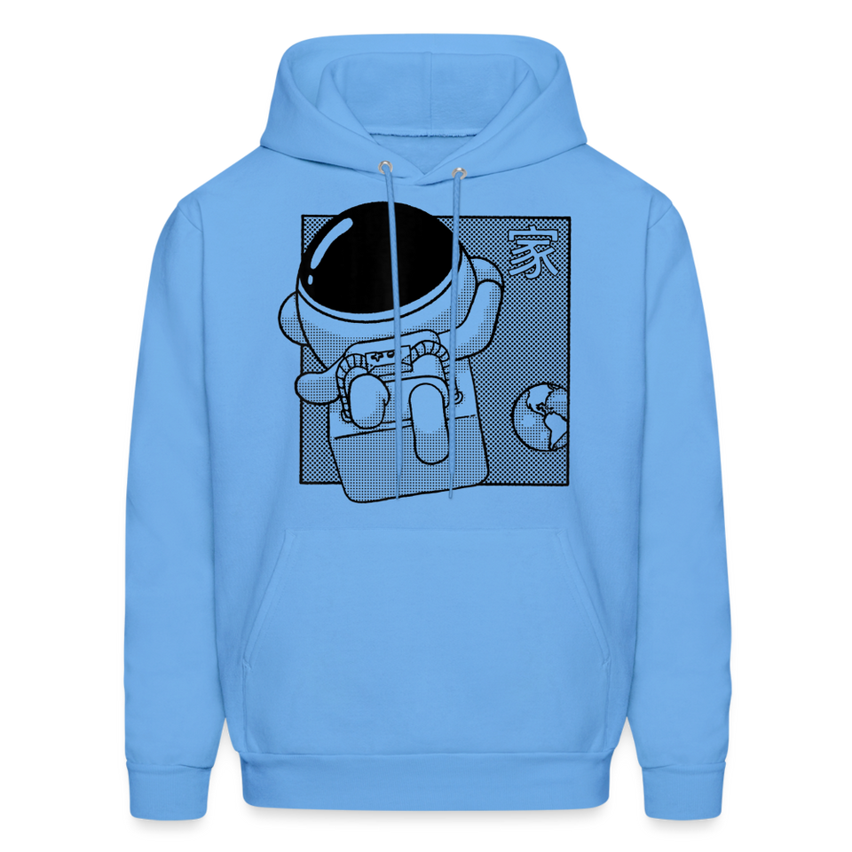 Space Astronaut to the moon outerspace Anime Earth Hoodie - carolina blue