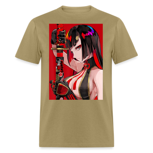 Anime Sexy Ecchi Girl shirt Samurai Waifu Japanese Aesthetic Otaku Kawaii TShirt - khaki