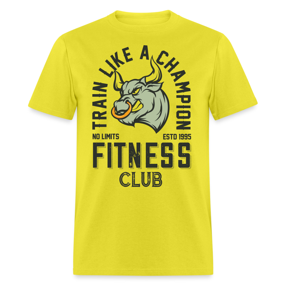Train like a champion shirt Motivational Gym Fitness T-Shirt size S-6XL - yellow
