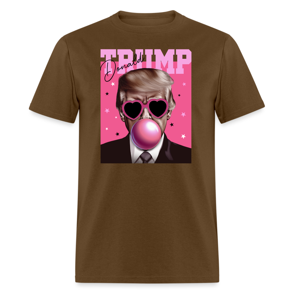 Trump Pink Bubblegum Funny T-Shirt - brown