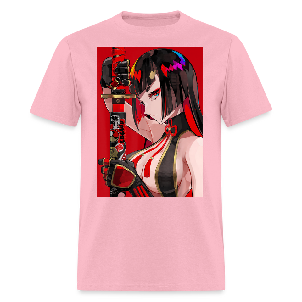 Anime Sexy Ecchi Girl shirt Samurai Waifu Japanese Aesthetic Otaku Kawaii TShirt - pink