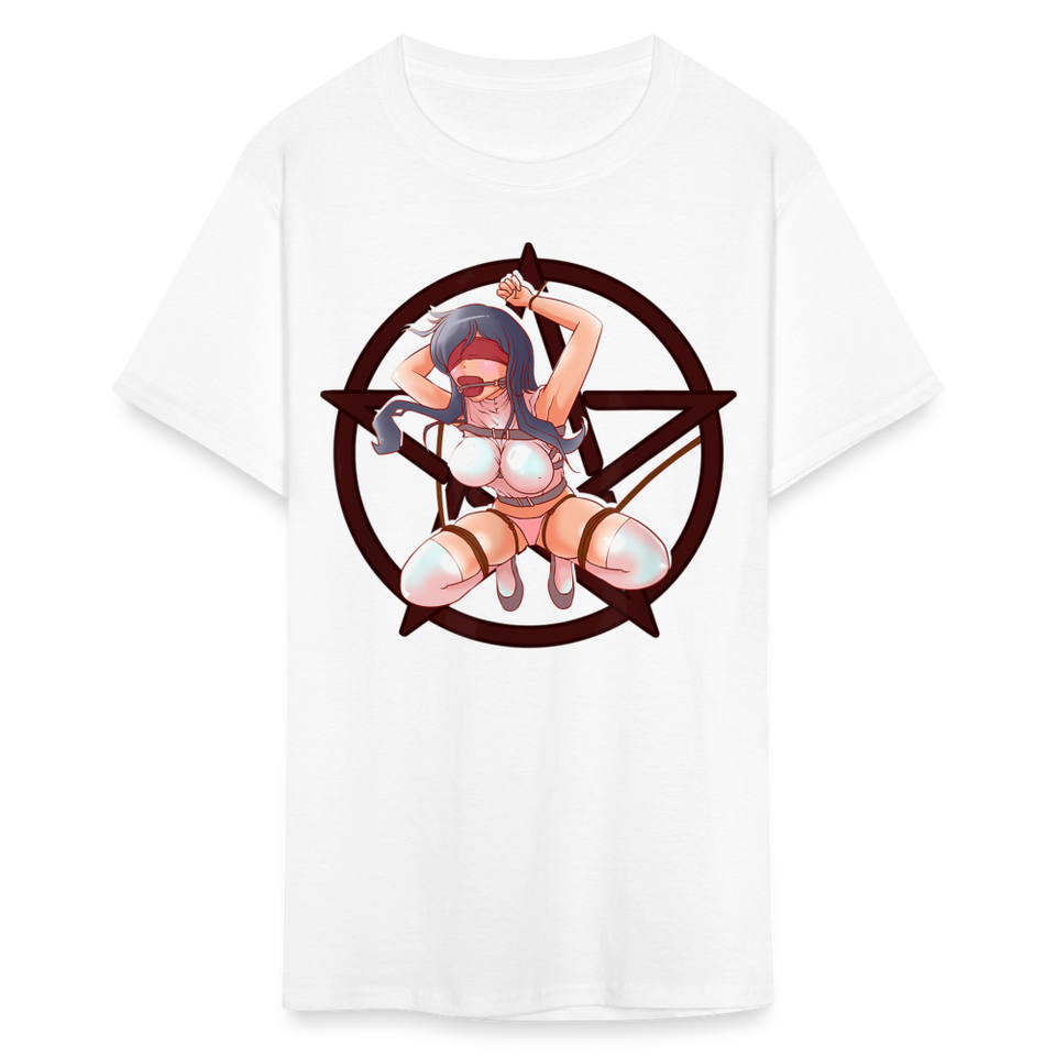 Anime Bondage BDSM shirt Manga Anime Waifu japanese Girl Ahegao T-Shirt - white