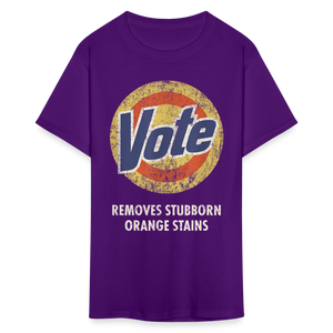 Anti-Trump Vote Shirt Removes Stubborn Orange Stains Funny Detergent T-Shirt - purple