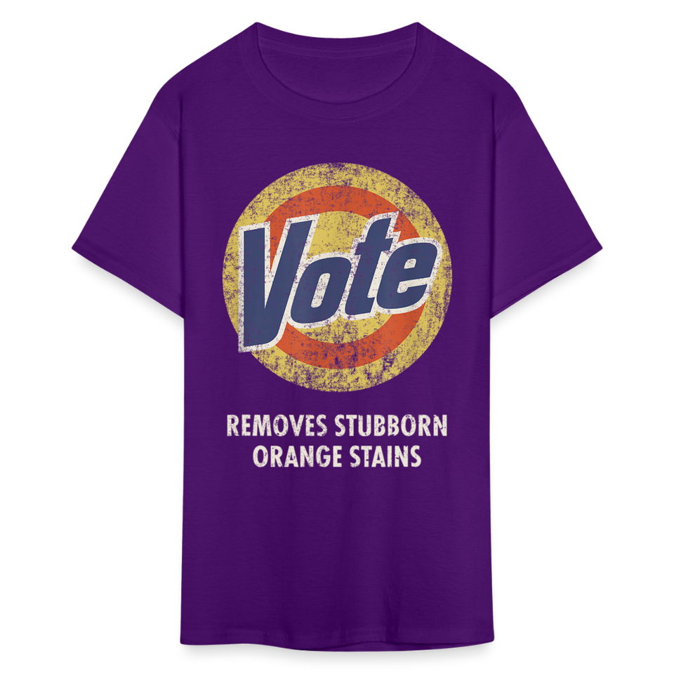 Anti-Trump Vote Shirt Removes Stubborn Orange Stains Funny Detergent T-Shirt - purple