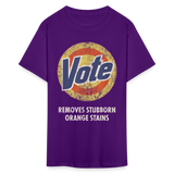 Anti-Trump Vote Shirt Removes Stubborn Orange Stains Funny Detergent T-Shirt - purple