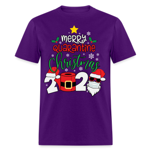 Merry Quarantine Christmas 2024 shirt Santa with face mask T-Shirt size S-6XL - purple