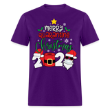 Merry Quarantine Christmas 2024 shirt Santa with face mask T-Shirt size S-6XL - purple