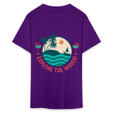 Explore the Waves shirt Surfboard Surfing Ocean Sunset Boat Wine T-Shirt S-6XL - purple