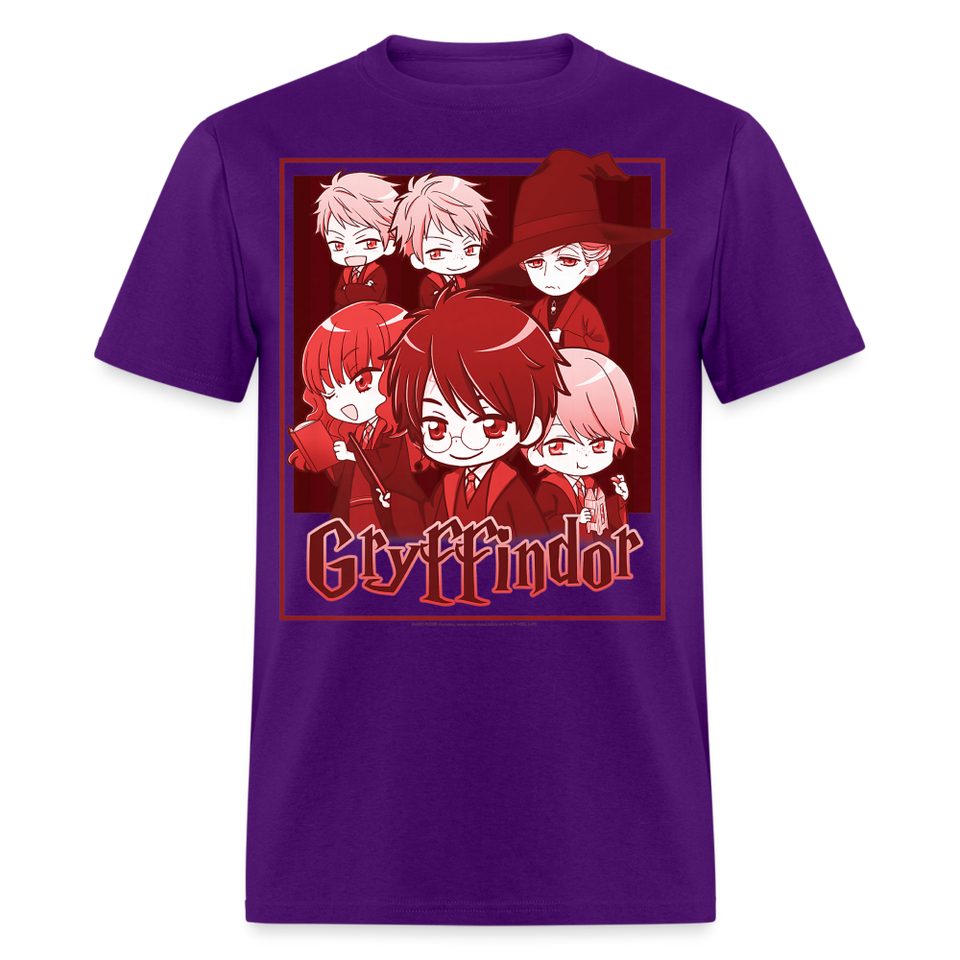 Chibi Gryffin of Gold shirt House Group Shot Anime Cute T-Shirt - purple