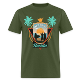 Enjoy Surfing Florida shirt Surfboard Surfing Ocean Sunset T-Shirt Size S-6XL - military green