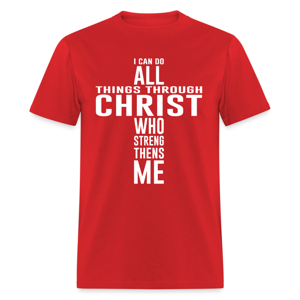 I can do all things through christ shirt Catholic Religious Lord Jesus T-Shirt - red