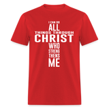 I can do all things through christ shirt Catholic Religious Lord Jesus T-Shirt - red