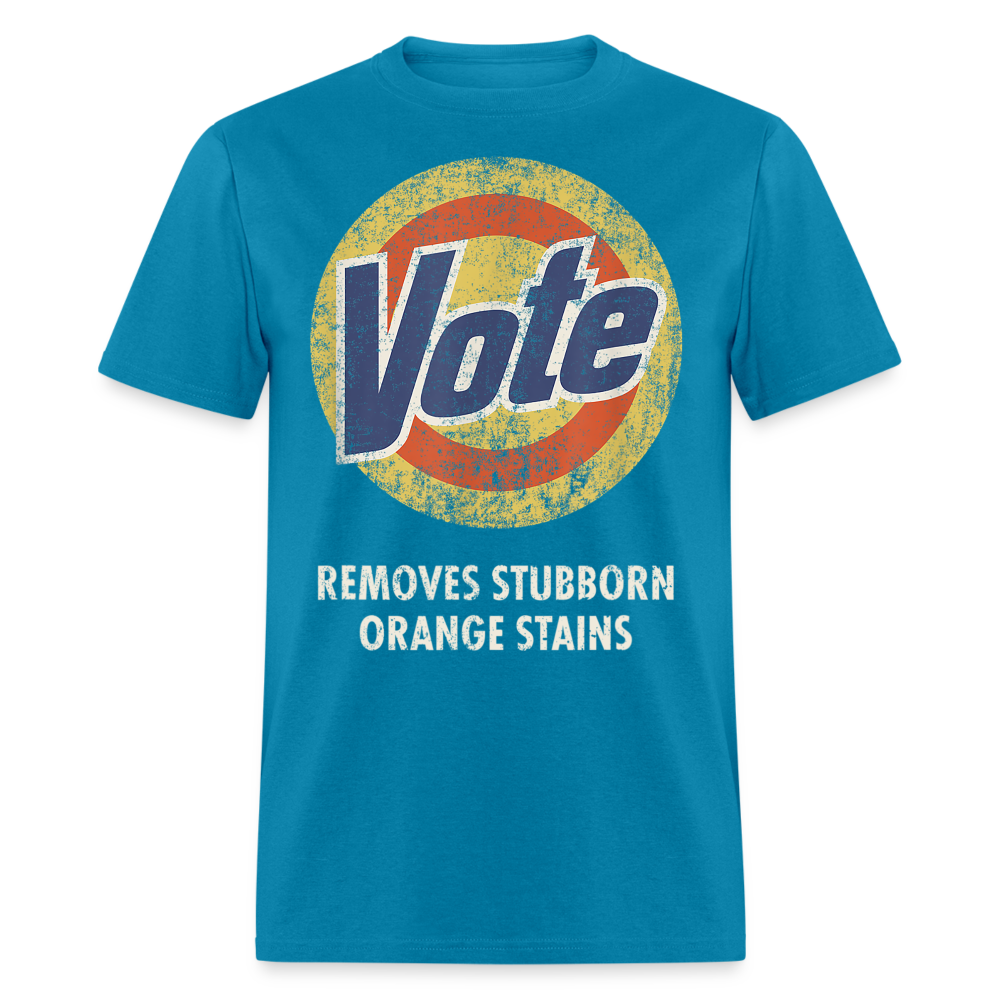 Anti-Trump Vote Shirt Removes Stubborn Orange Stains Funny Detergent T-Shirt - turquoise