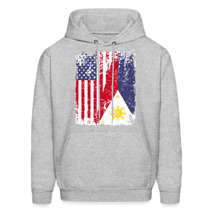 Pinoy USA shirt I Love Filipino American Flag Proud Gift Unisex Hoodie - heather gray