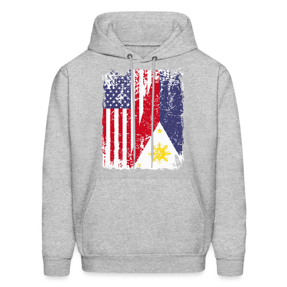 Pinoy USA shirt I Love Filipino American Flag Proud Gift Unisex Hoodie - heather gray