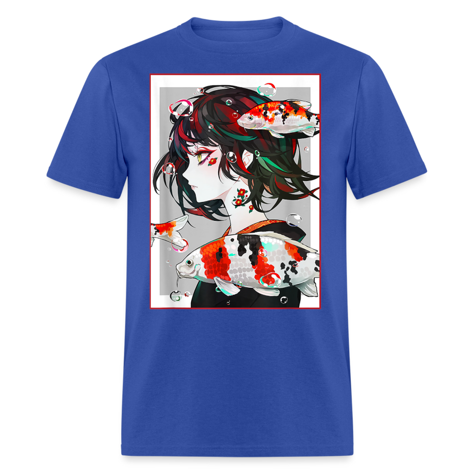 Anime Girl Cute Japanese Aesthetic shirt Anime Tee Otaku Fish Waifu Gift T-Shirt - royal blue