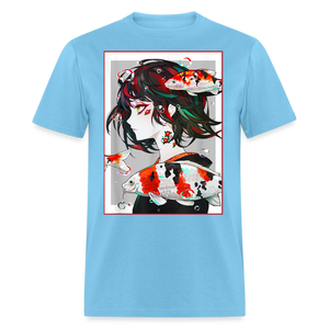 Anime Girl Cute Japanese Aesthetic shirt Anime Tee Otaku Fish Waifu Gift T-Shirt - aquatic blue