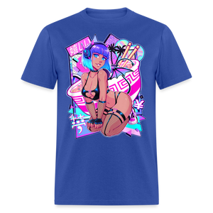 Pretty Anime Cute Demon shirt Sexy Devil Girl Ahegao Hentai Ecchi T-Shirt - royal blue
