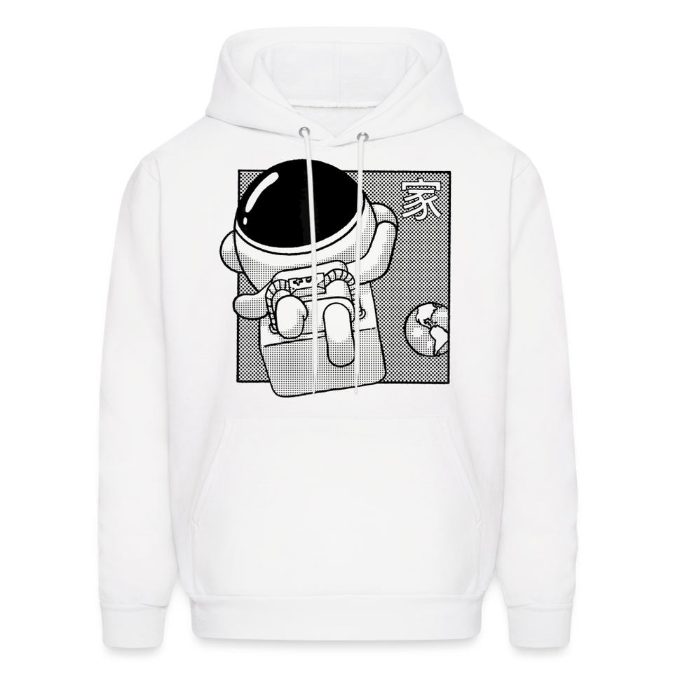 Space Astronaut to the moon outerspace Anime Earth Hoodie - white