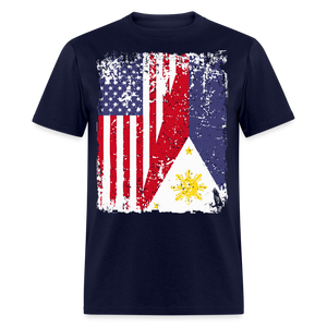 Pinoy USA shirt I Love Filipino American Flag Grunge Vintage T-Shirt Size S-6XL - navy
