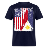Pinoy USA shirt I Love Filipino American Flag Grunge Vintage T-Shirt Size S-6XL - navy