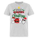 Merry Quarantine Christmas 2024 shirt Santa with face mask T-Shirt size S-6XL - heather gray
