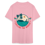 Explore the Waves shirt Surfboard Surfing Ocean Sunset Boat Wine T-Shirt S-6XL - pink