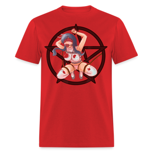 Anime Bondage BDSM shirt Manga Anime Waifu japanese Girl Ahegao T-Shirt - red