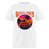 Beach Vibes shirt Palm Beach Surf Board Surfer Surfing T-Shirt Size S-6XL - white
