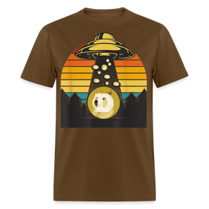 Dogecoin To the Moon shirt Doge HODL Rocket Crypto Meme UFO T-Shirt Size S-6XL - brown