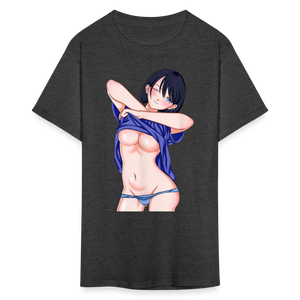 Manga Anime Waifu Japanese sexy Girl Ahegao Cosplay Hentai Ecchi T-Shirt - heather black