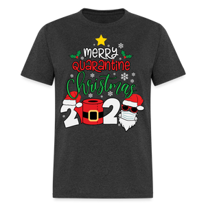 Merry Quarantine Christmas 2024 shirt Santa with face mask T-Shirt size S-6XL - heather black