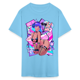 Pretty Anime Cute Demon shirt Sexy Devil Girl Ahegao Hentai Ecchi T-Shirt - aquatic blue