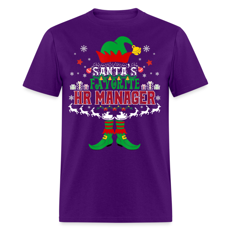 Santa's Favorite HR Manager Elf shirt Christmas human resources T-Shirt - purple