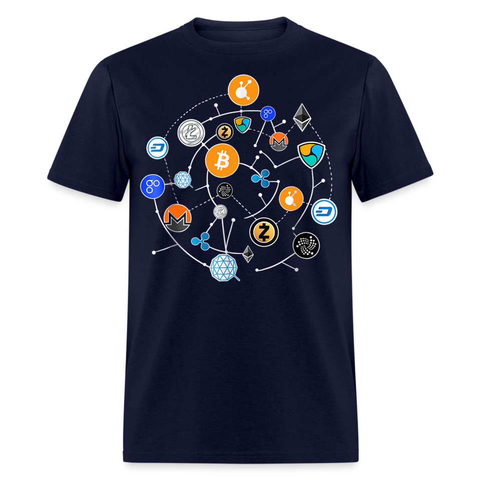 Bitcoin shirt BTC ETH LTC XMR Hodlers Decentralized Crypto Altcoin T-Shirt S-6XL - navy
