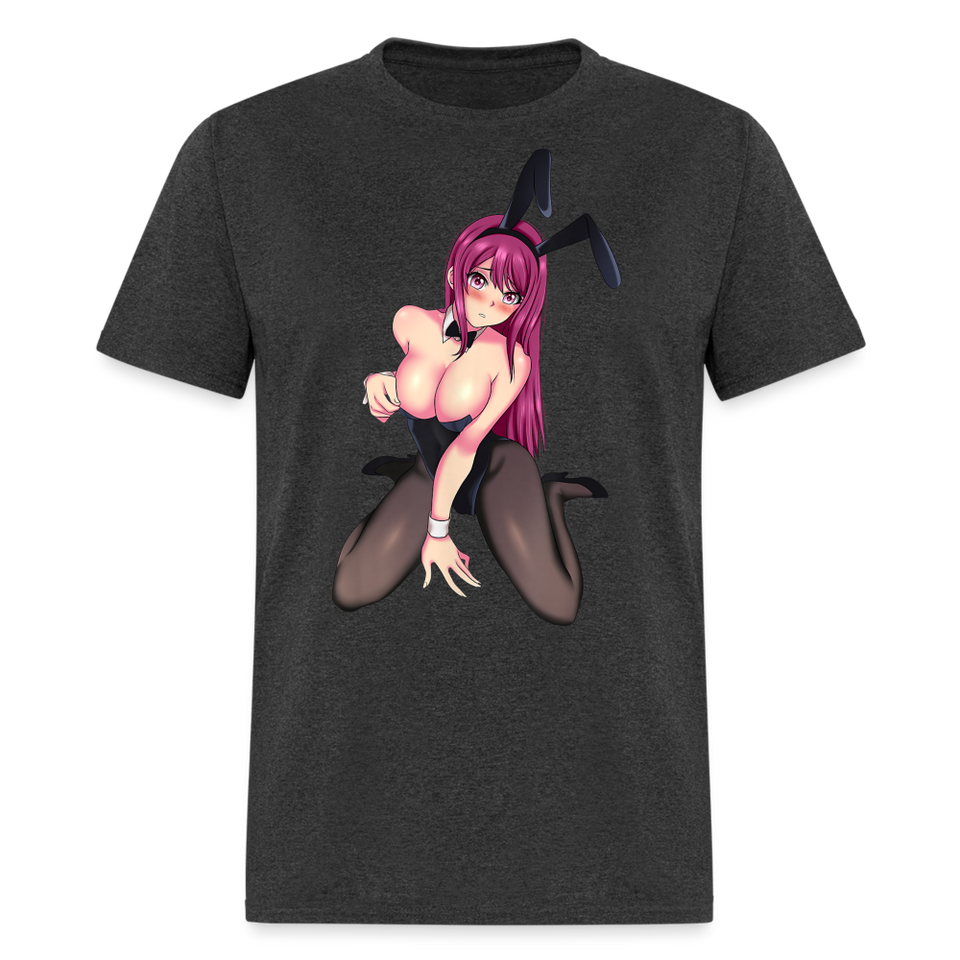 Perfect Pretty Playgirl Anime shirt Bunny Sexy Girl Ahegao Hentai Ecchi T-Shirt - heather black