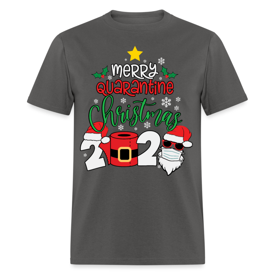 Merry Quarantine Christmas 2024 shirt Santa with face mask T-Shirt size S-6XL - charcoal