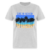 Life is Good at the Beach shirt Surfer Sunset Beach Ocean T-Shirt Size S-6XL - heather gray