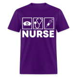 Nurses cap, stethoscope, syringe shirt Nursing Gift T-Shirt size S-6XL - purple
