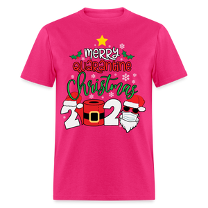 Merry Quarantine Christmas 2024 shirt Santa with face mask T-Shirt size S-6XL - fuchsia