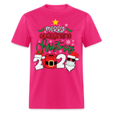 Merry Quarantine Christmas 2024 shirt Santa with face mask T-Shirt size S-6XL - fuchsia