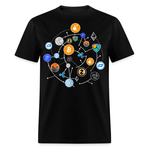 Bitcoin shirt BTC ETH LTC XMR Hodlers Decentralized Crypto Altcoin T-Shirt S-6XL - black