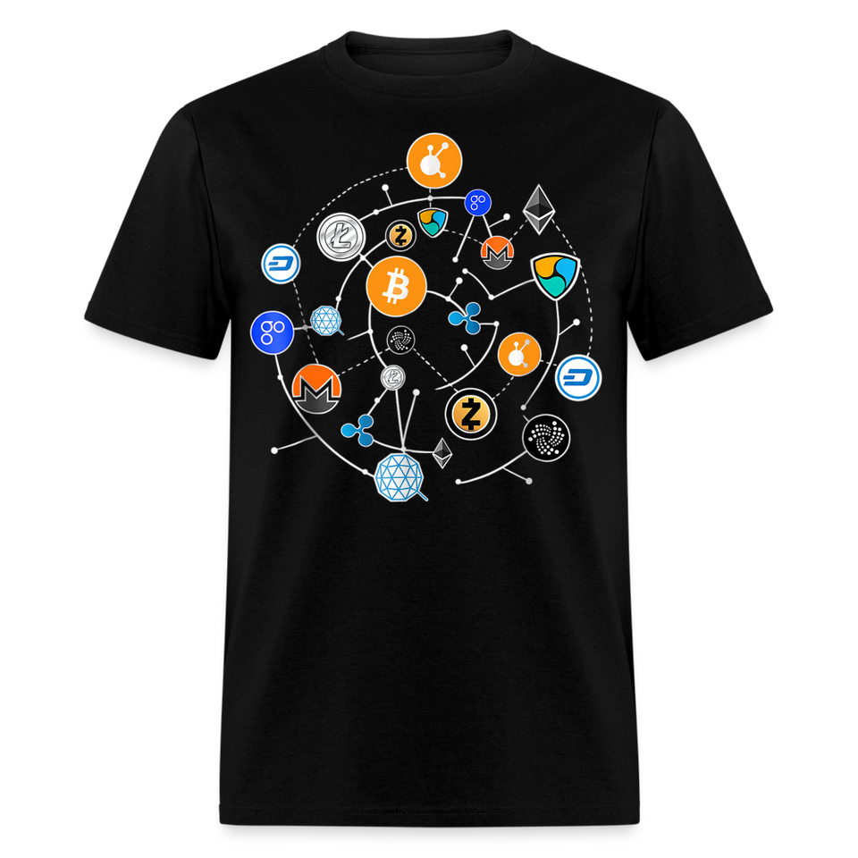 Bitcoin shirt BTC ETH LTC XMR Hodlers Decentralized Crypto Altcoin T-Shirt S-6XL - black